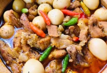 Ba chỉ kho trứng gà đậm đà