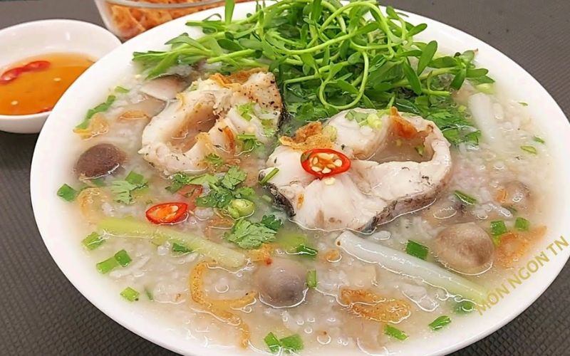 Cháo cá lóc rau đắng món ăn sáng bổ dưỡng