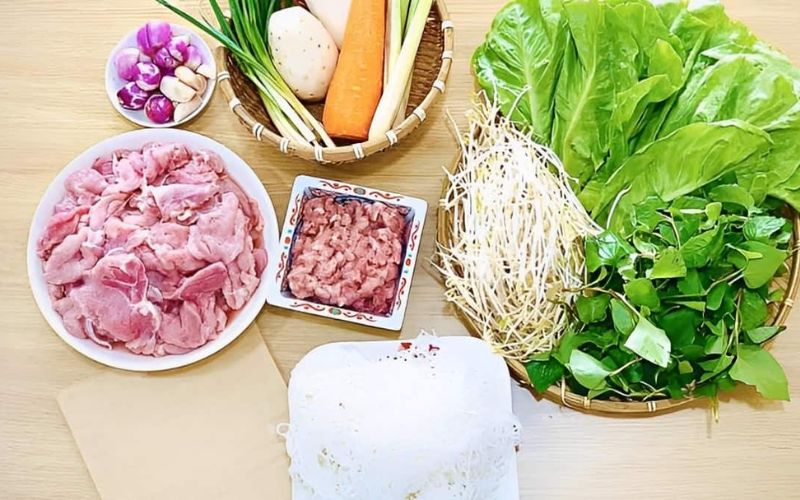 Nguyên liệu làm bún chả tươi ngon hấp dẫn