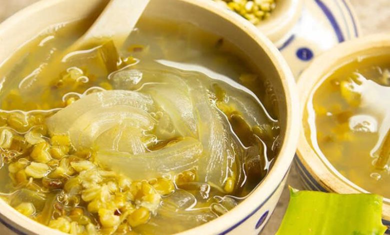 Chè đậu xanh nha đam thanh mát giải nhiệt hiệu quả