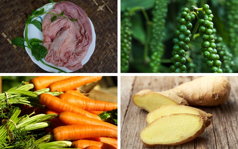 Cách nấu bao tử hầm tiêu xanh